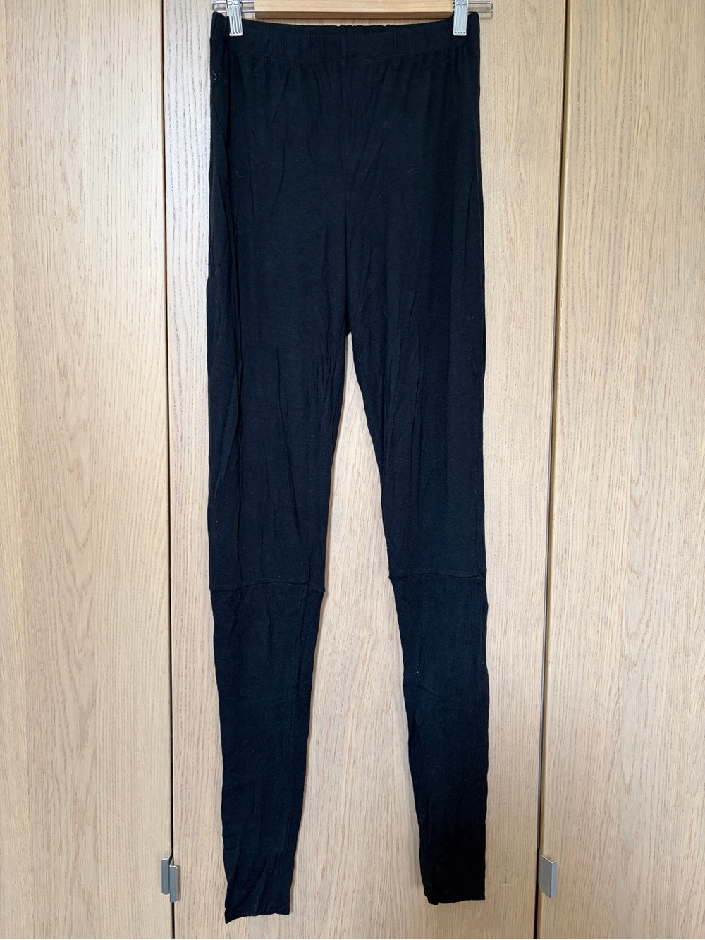 MM6 Maison Martin Margiela Black Ribbed High-Rise Leggings Sz Small